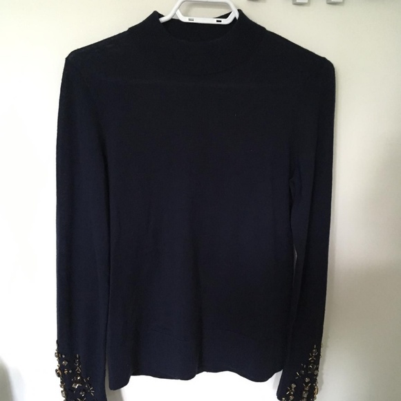 Kate Spade madison avenue jeweled Navy sweater s - Picture 6 of 8
